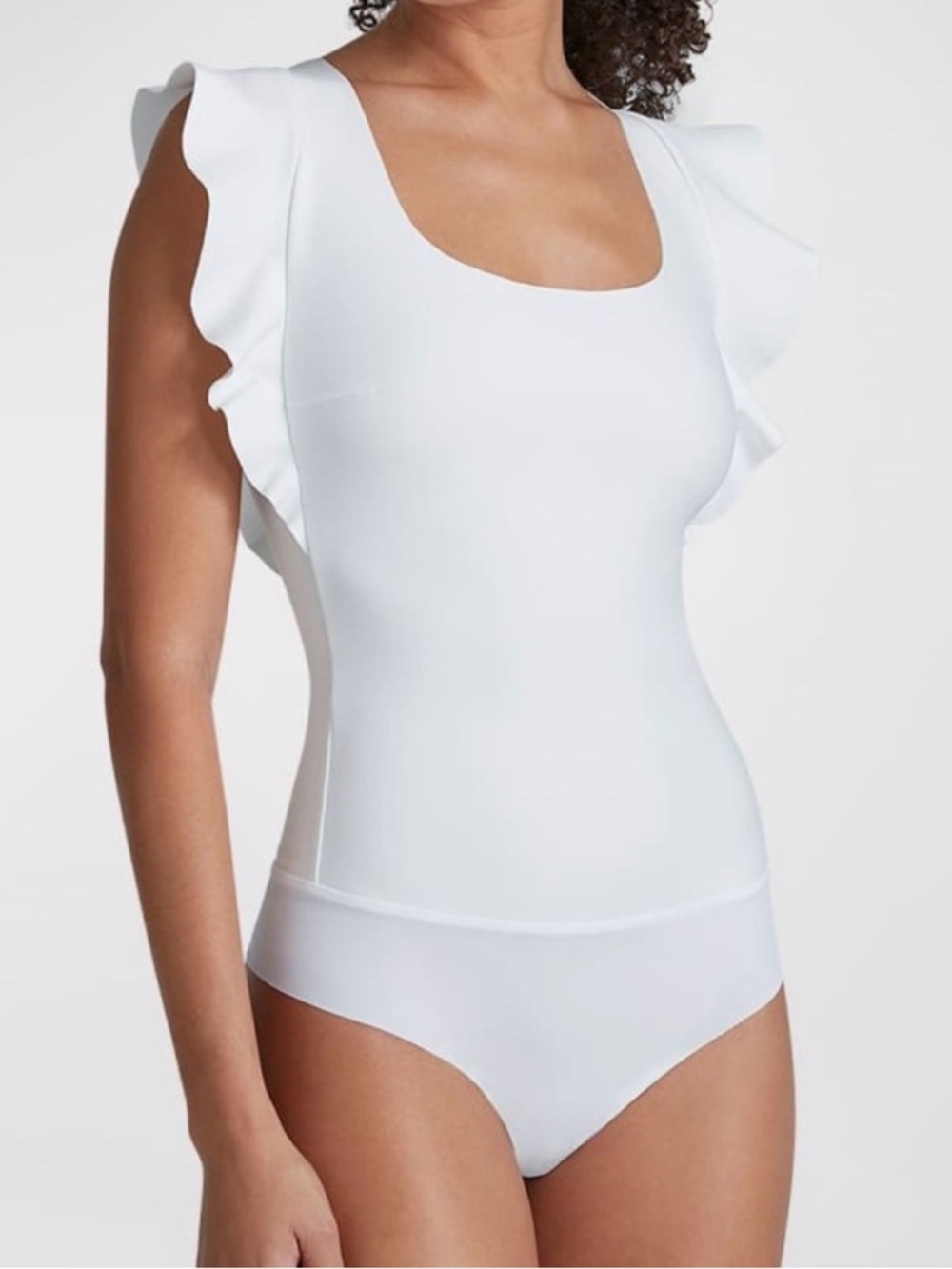 Commando White Ruffle-Sleeve Bodysuit